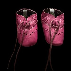 Vintage all leather Fuchsia Baby Walker Shoes